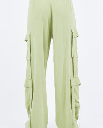 American Bazi Linen Wide Leg Cargo Pants (S-XL)