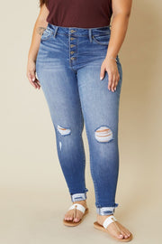 TBYB! High Rise Button Fly Ankle Skinny (XL-3XL)