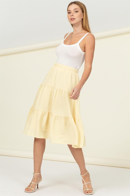 TBYB! Call It a Day Tiered Midi Skirt (S, M, L)