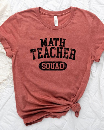 Olive & Ivory Math Teacher Squad Distressed Short Sleeve Tee (XS-XL)