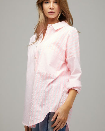 Stripe Button Down Long Sleeve Shirt