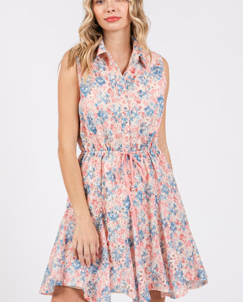 GeeGee Floral Eyelet Sleeveless Mini Dress (S-3XL)