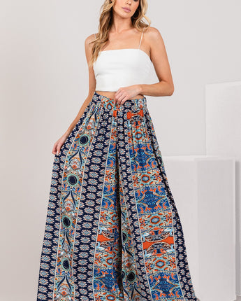 SAGE + FIG Bohemian Multi Geo Print Wide Leg Pants (S, M, L)