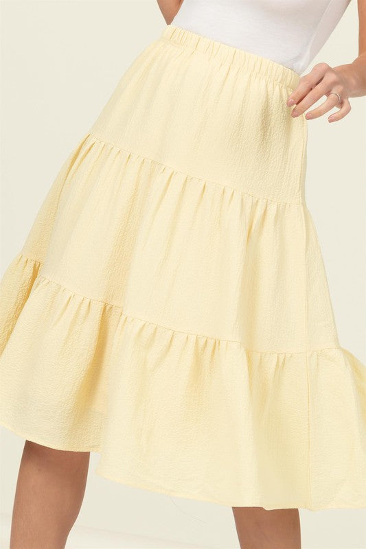 TBYB! Call It a Day Tiered Midi Skirt (S, M, L)
