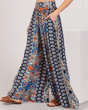 SAGE + FIG Bohemian Multi Geo Print Wide Leg Pants (S, M, L)