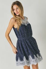 TBYB! Printed Sleeveless Lace Trim Mini Dress (S, M, L)