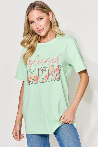 Simply Love Blessed Mom Short Sleeve T-Shirt (S-3X)