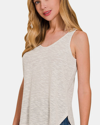 Zenana Curved Hem Round Neck Tank (S, M, L)