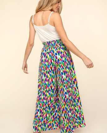 Haptics Smocked Waist Abstract Print Pants (S, M, L)