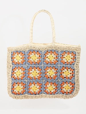 Flower Braided Tote/Hand Bag