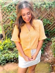 PRE-ORDER TODAY! Robin Rose Button Waffle Knit Top (S-2XL) ETA Mid-May