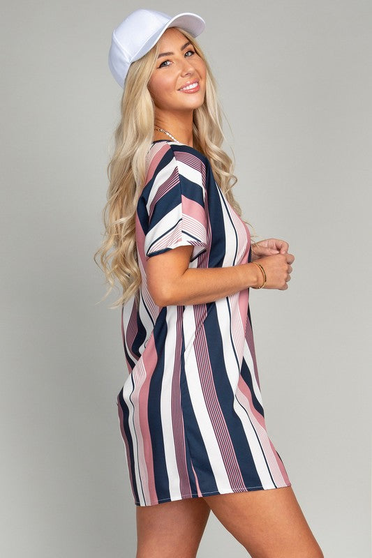 TBYB! Multi striped print Tunic Dress (S-2XL)