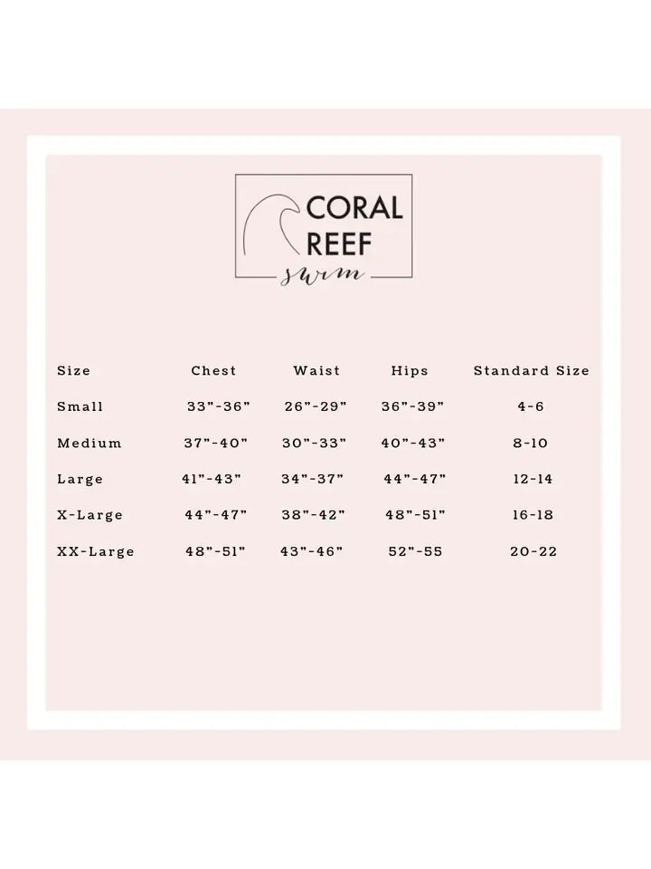 Coral Reef Swim - Tie Up Back TOPS (XXS-XL)