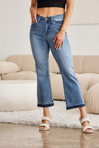 Judy Blue Full Size Release Hem Cropped Bootcut Jeans (0-24W)