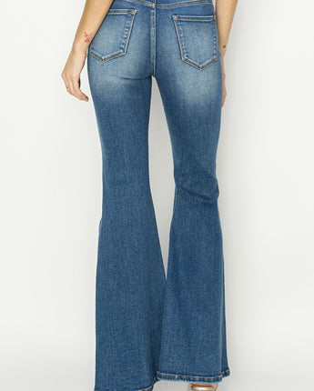 RISEN Full Size High Rise Front Seam Detailed Flare Jeans