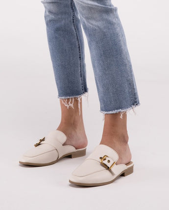 Chantal-S Buckle Backless Slides Loafer Shoes