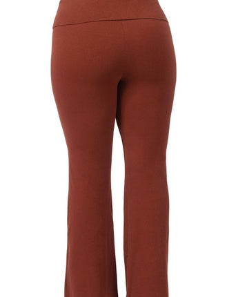 Premium Cotton Fold Over Yoga Flare Pants