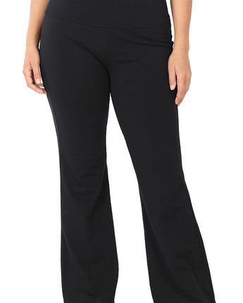 Premium Cotton Fold Over Yoga Flare Pants