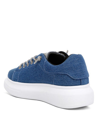 Ena Rhinestone Embellished Denim Sneakers (US Sizes 5-10)