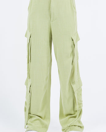 American Bazi Linen Wide Leg Cargo Pants (S-XL)