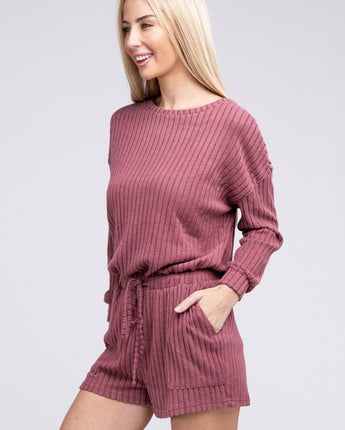 Ribbed Knit Tee & Shorts (S-XXL)