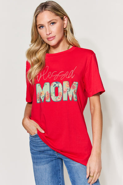 Simply Love Blessed Mom Short Sleeve T-Shirt (S-3X)