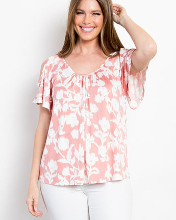 Be Stage Foral Cold Shoulder Top (S-M-L)