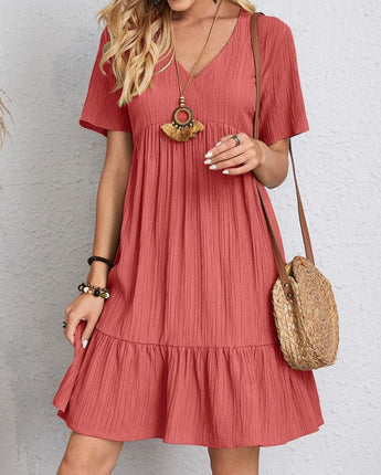 Wear Anywhere V-Neck Short Sleeve Dress (S-3XL)