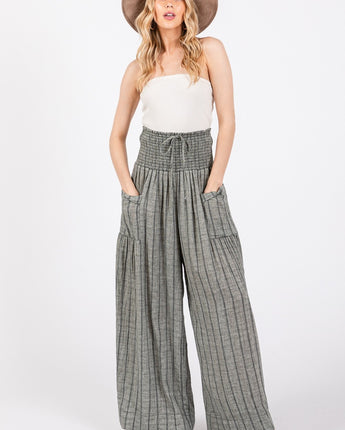 SAGE + FIG Cotton Gauze Wash Stripe Pants (S, M, L)