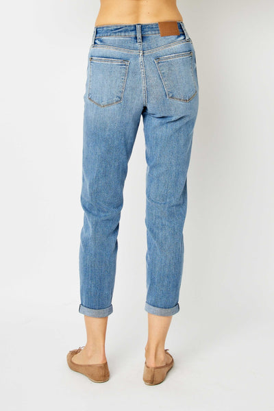 JUDY BLUE Cuffed Hem Slim Jeans (0-24)