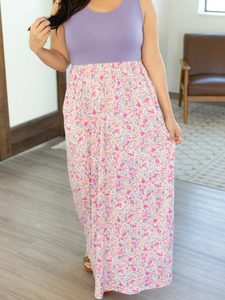 Samantha Purple Maxi Dress with Pockets (SM-4X)
