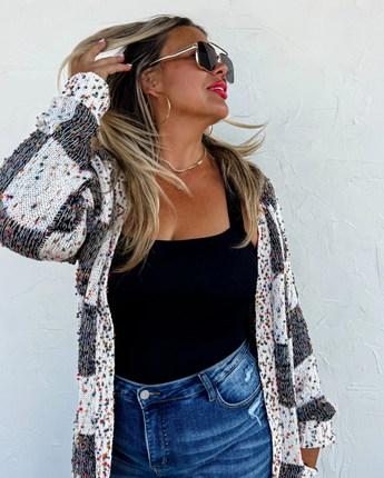 PRE-ORDER OPPORTUNITY CLOSING 9-25-24! Blakeley's Checkered Miley Dot Cardigan (Available in 4 Colors)