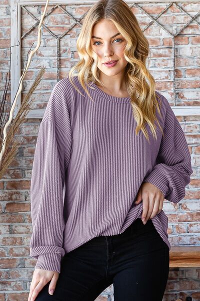 Round Neck Dropped Shoulder Blouse, Beautiful Spring Color (Sizes S-3XL)