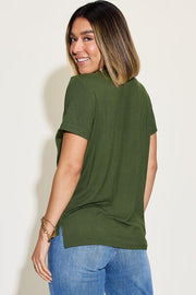 Basic Bae Versatile V-Neck High-Low Shirt (Sizes S - 3XL)