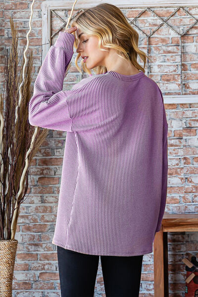 Round Neck Dropped Shoulder Blouse, Beautiful Spring Color (Sizes S-3XL)