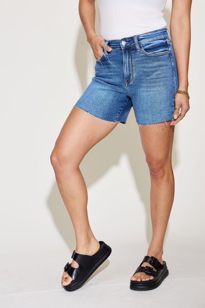 Judy Blue High Waist Slim Denim Shorts (Sizes S-3XL)