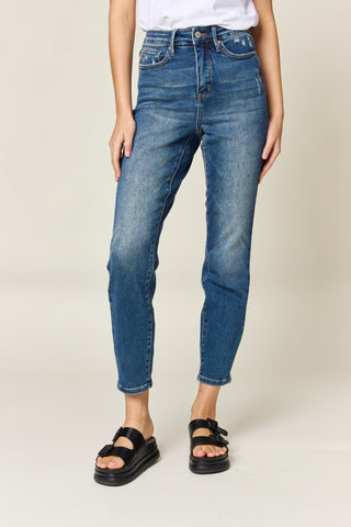 IN STOCK NOW: Judy Blue Full Size Tummy Control High Waist Slim Jeans (0-24W)